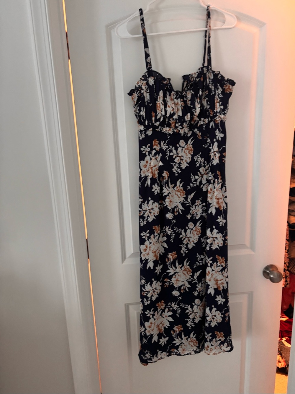 Abercrombie & Fitch Navy Floral Tiered Sundress